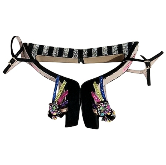 Betsey Johnson Tobie Embellished Platform Heeled Sandals - Picture 11 of 16